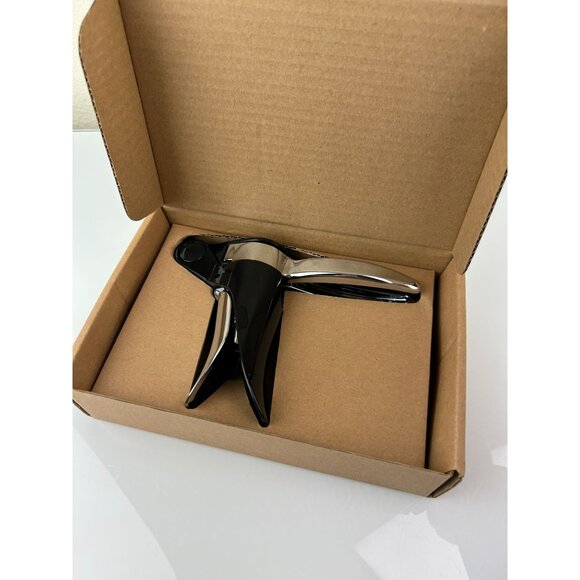 Pampered Chef Champagne Opener Kitchen Bar Tool 1597 Black Silver Tone Orig. Box - Picture 4 of 11